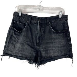 Uniqlo Jeans Shorts Women's Size 28‎ Washed Black Cut Off Frayed Hem